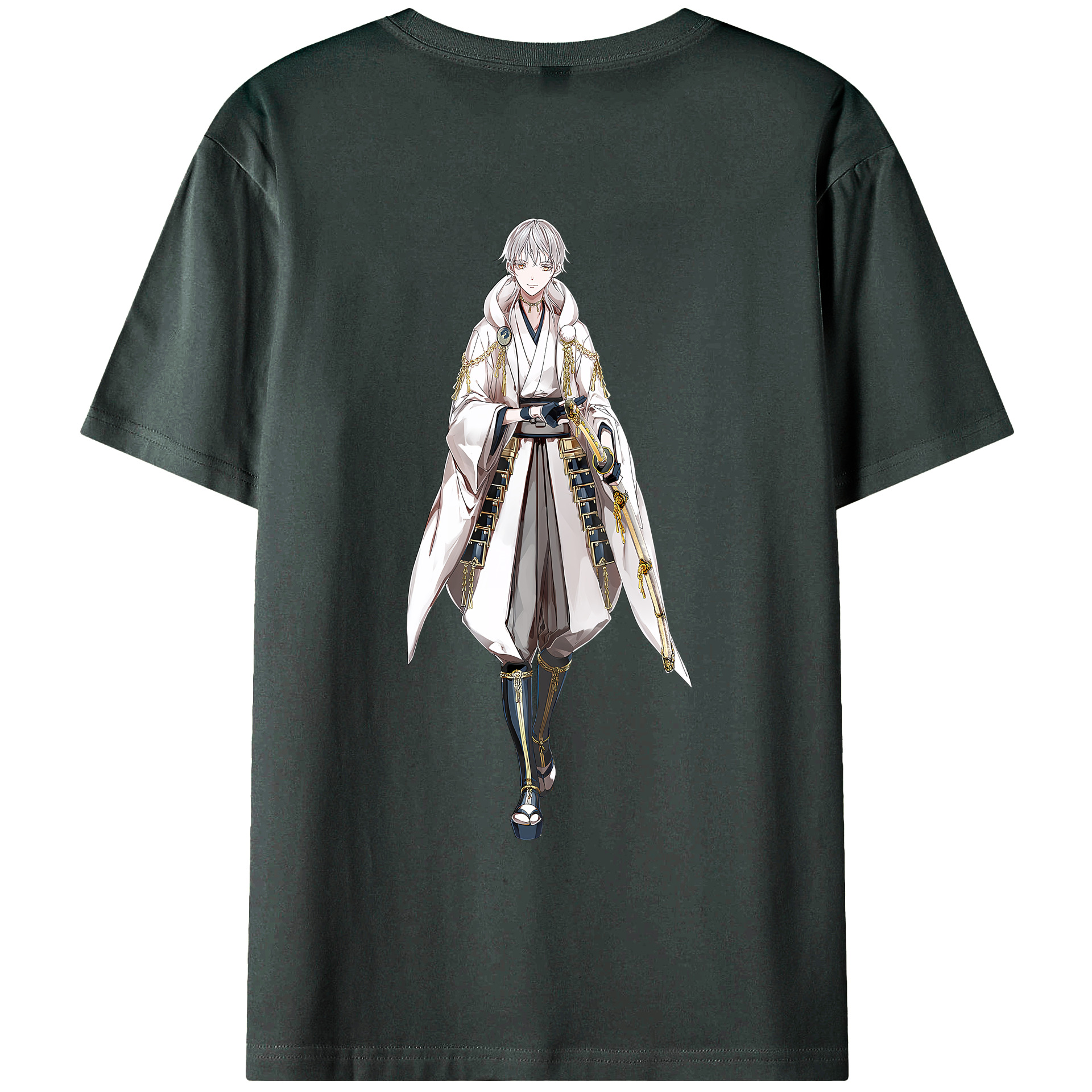 （画像用） 刀剣乱舞 Touken Ranbu 綿100％ メンズ半袖Tシャツ（バックプリント） 通気性